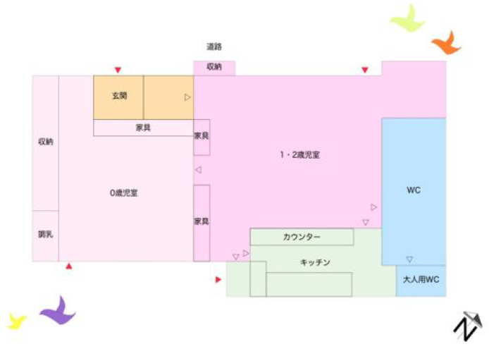 ハローフレンズ保育園の園内マップ